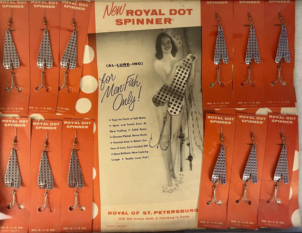 New-old-stock Risque fishing advertising & lures (1 of 9)