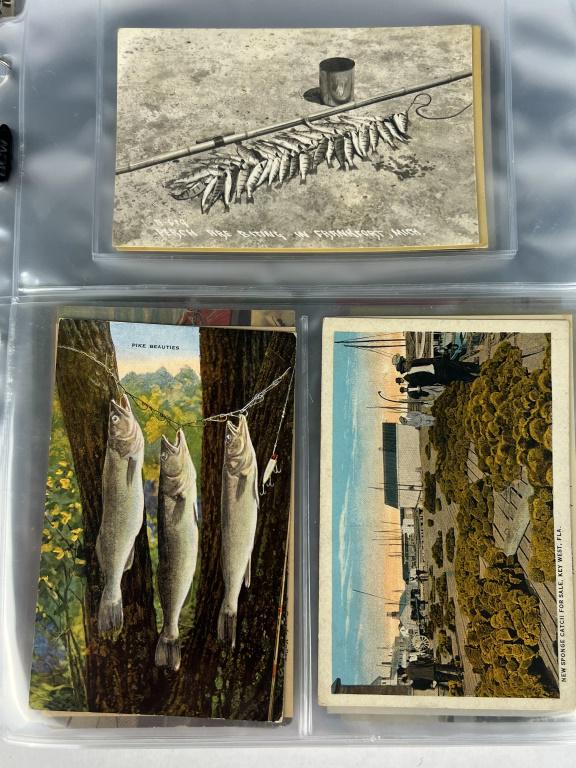 Antique fishing theme post card collection (1 of 9)