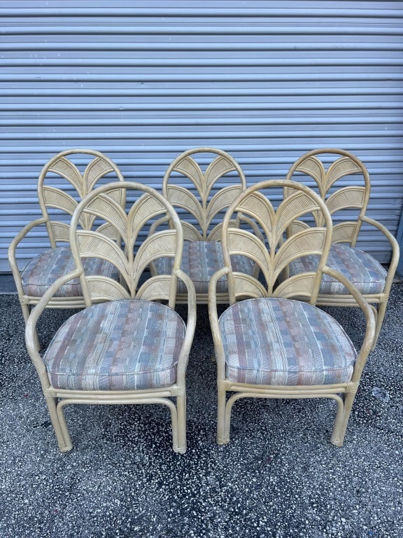 (5) Palm Beach Regency palm frond arm chairs (1 of 7)