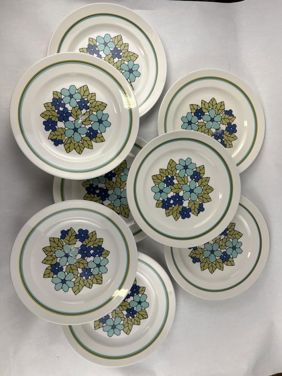 (8) Franciscan Whitestone ware retro plates (1 of 8)