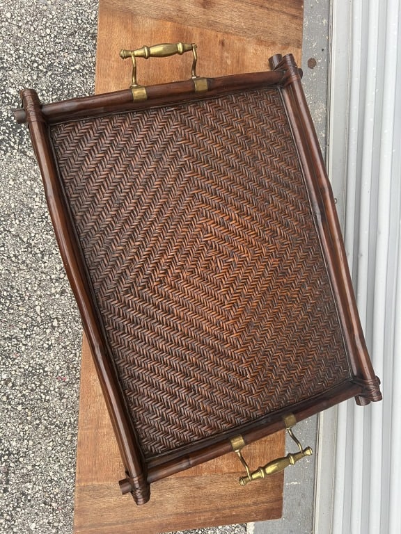 Oversized bamboo sofa tray (1 of 4)