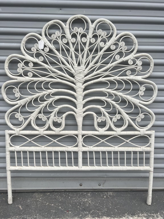 Peacock rattan headboard- Twin (1 of 3)