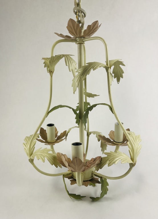 Petite tole painted floral chandelier (1 of 8)
