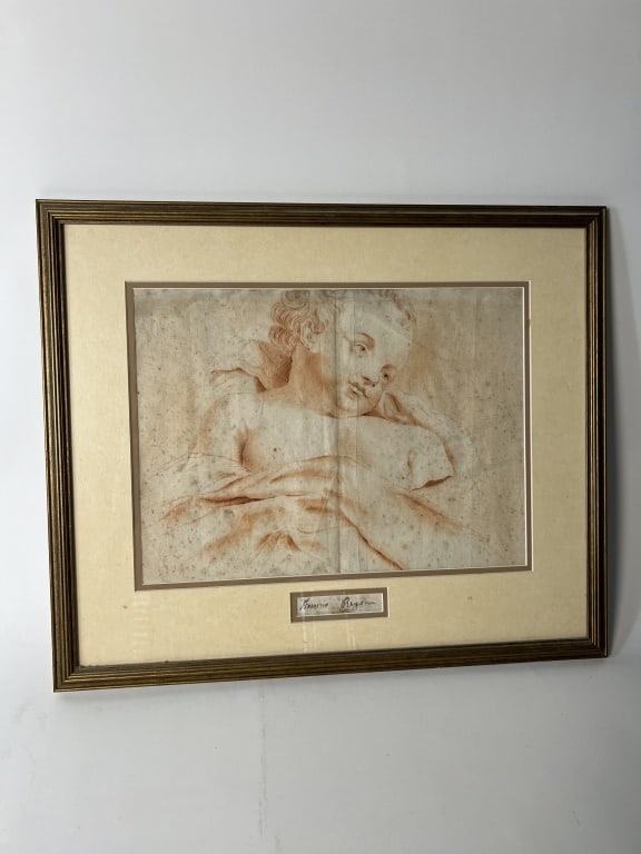 Antonio Regona Old Master Drawing of Cherub (1 of 4)