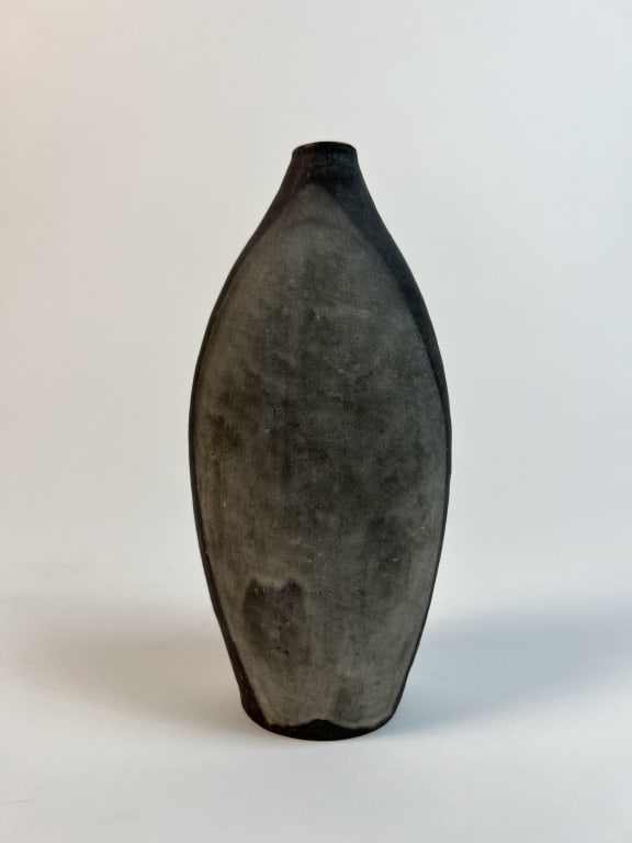 Vintage stone ware vase, matte glaze (1 of 8)