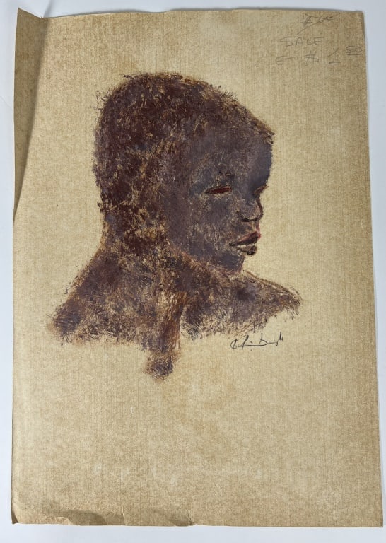 Pastel on paper: Signed lower right. Dimensions: L 19.5" x W 14" Condition: Some bends