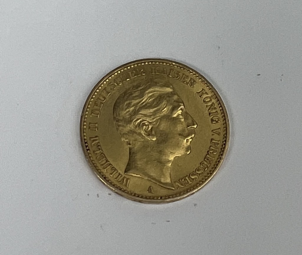 Germany 20 mark Wilhelm II gold coin (1 of 8)