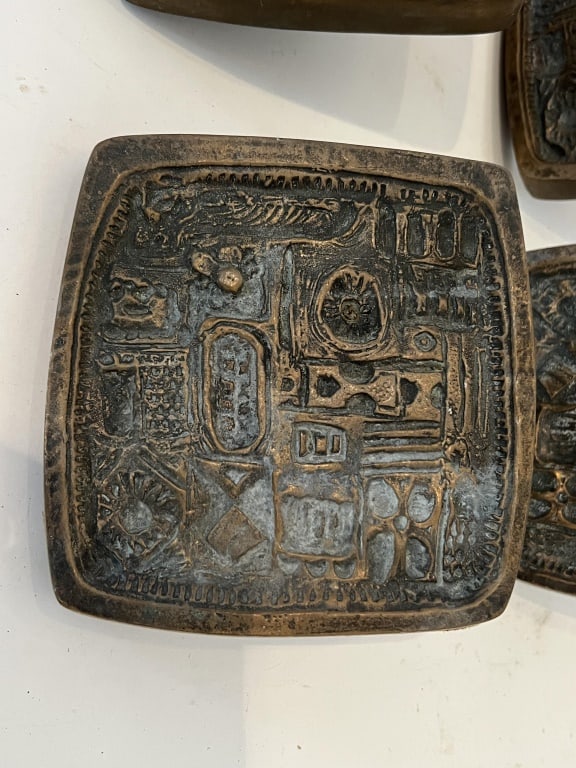 Mid-Century Brutalist bronze door pulls (1 of 6)