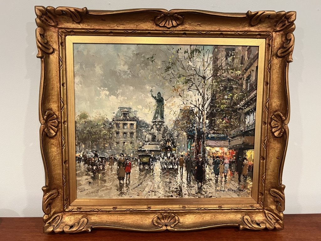 Antoine Blanchard French street scene painting (1 of 11)