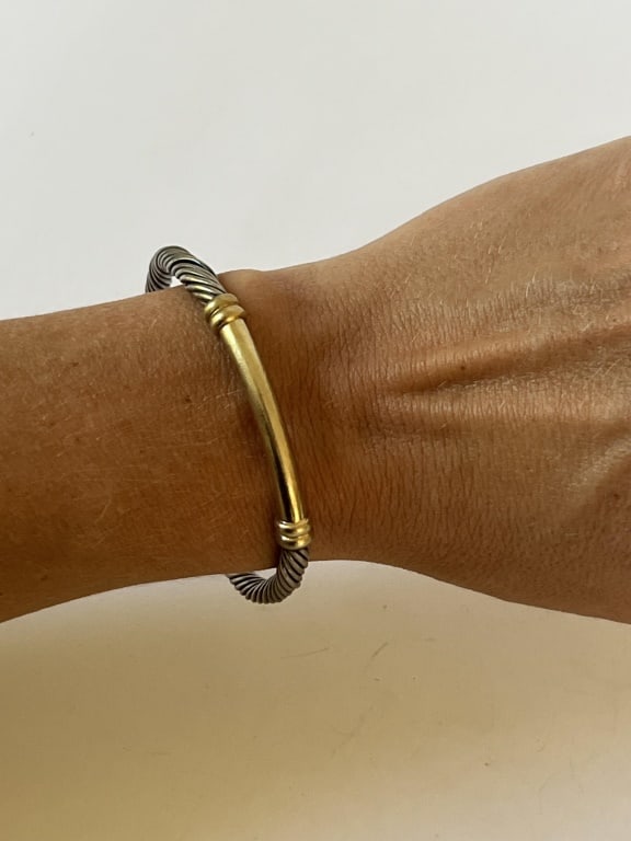 David Yurman 925 and 14k gold cuff bracelet (1 of 6)