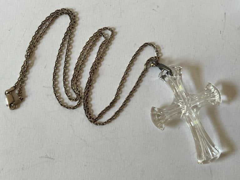 Sterling and crystal cross pendant (1 of 3)