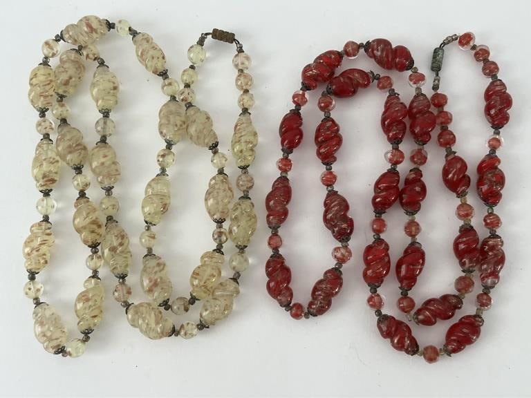 (2) Italian Murano glass bead necklaces (1 of 6)