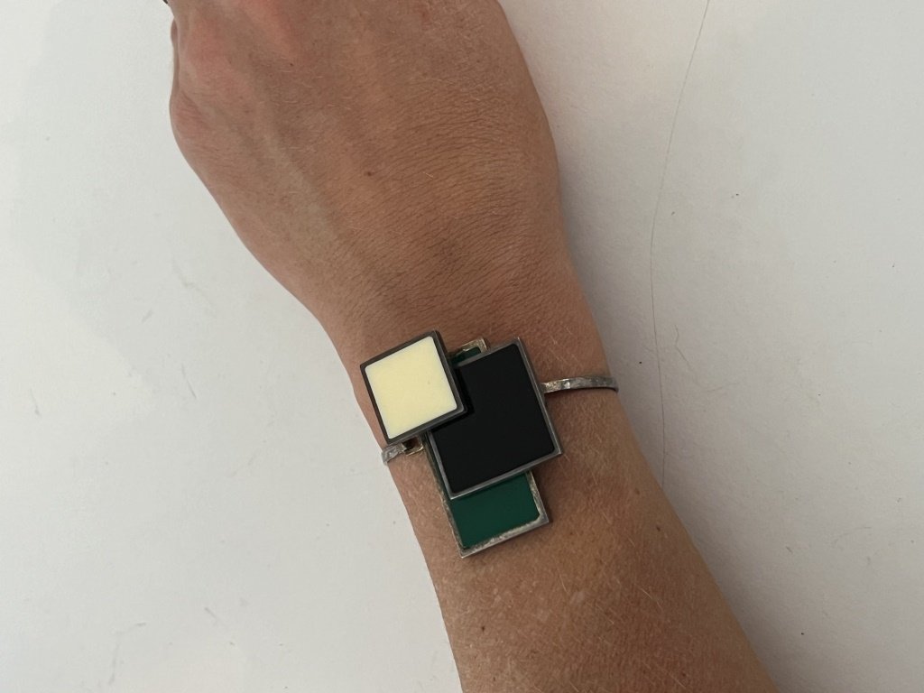 Modernist sterling silver bracelet (1 of 4)