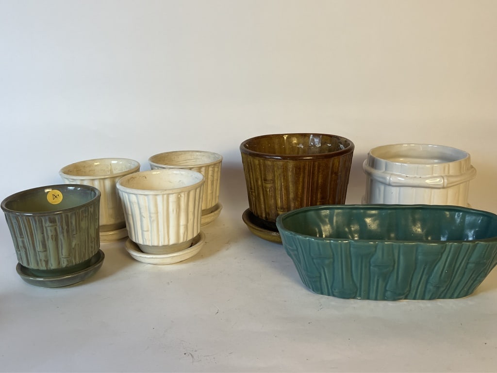 (7) McCoy bamboo planters (1 of 14)