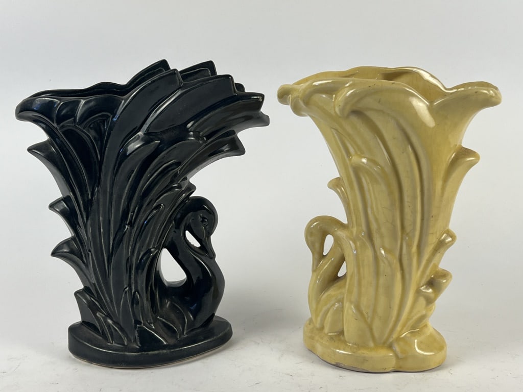 (2) McCoy tall swan vases (1 of 7)