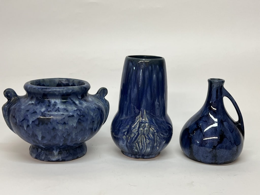 (3) American pottery blue drip glaze incl McCoy (1 of 9)