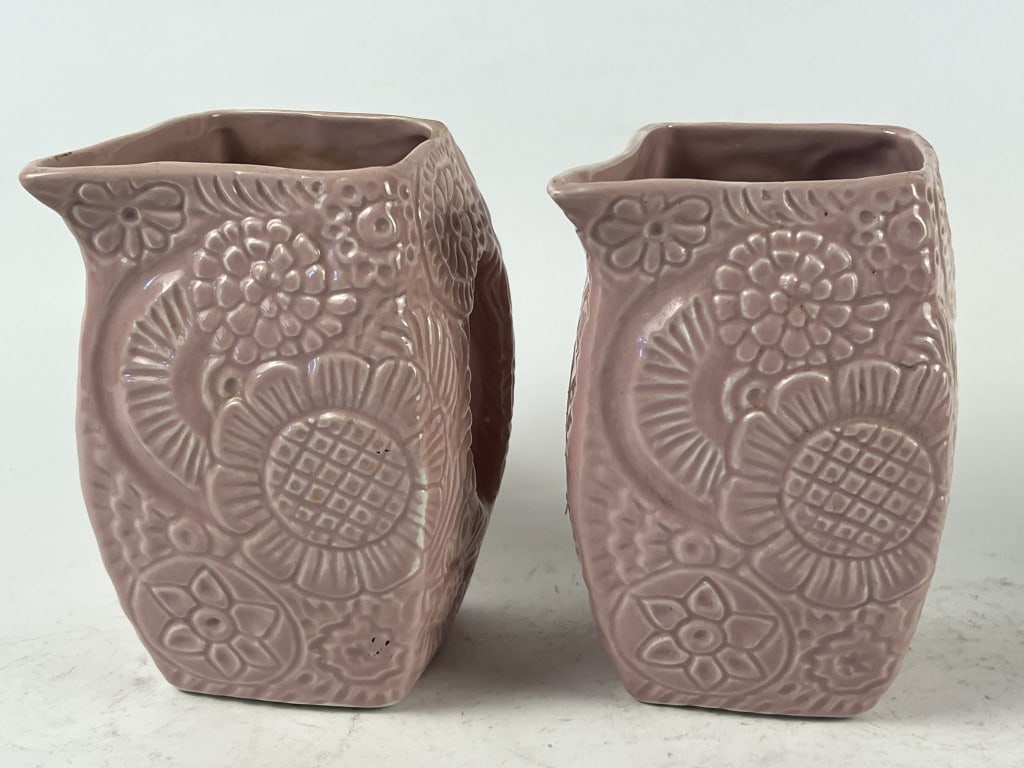 Pair of Niloak pink pitcher vases (1 of 5)