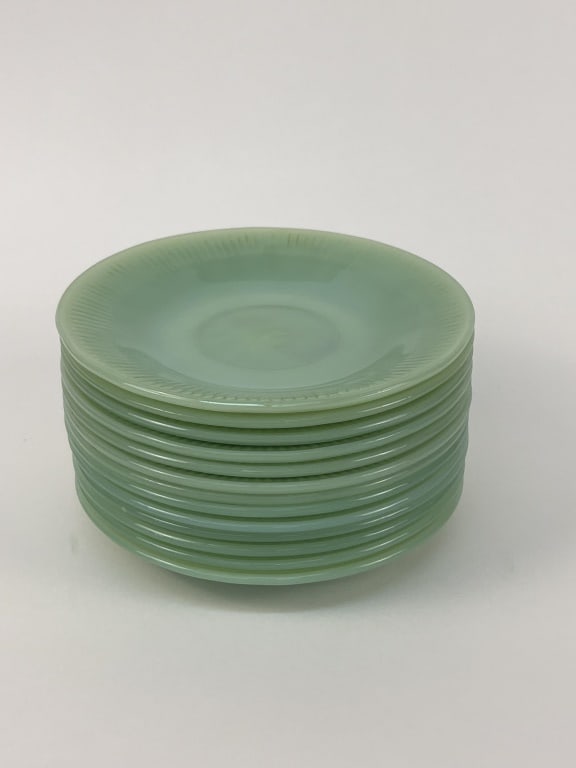 (13) Fire-King Jadeite saucers (1 of 8)
