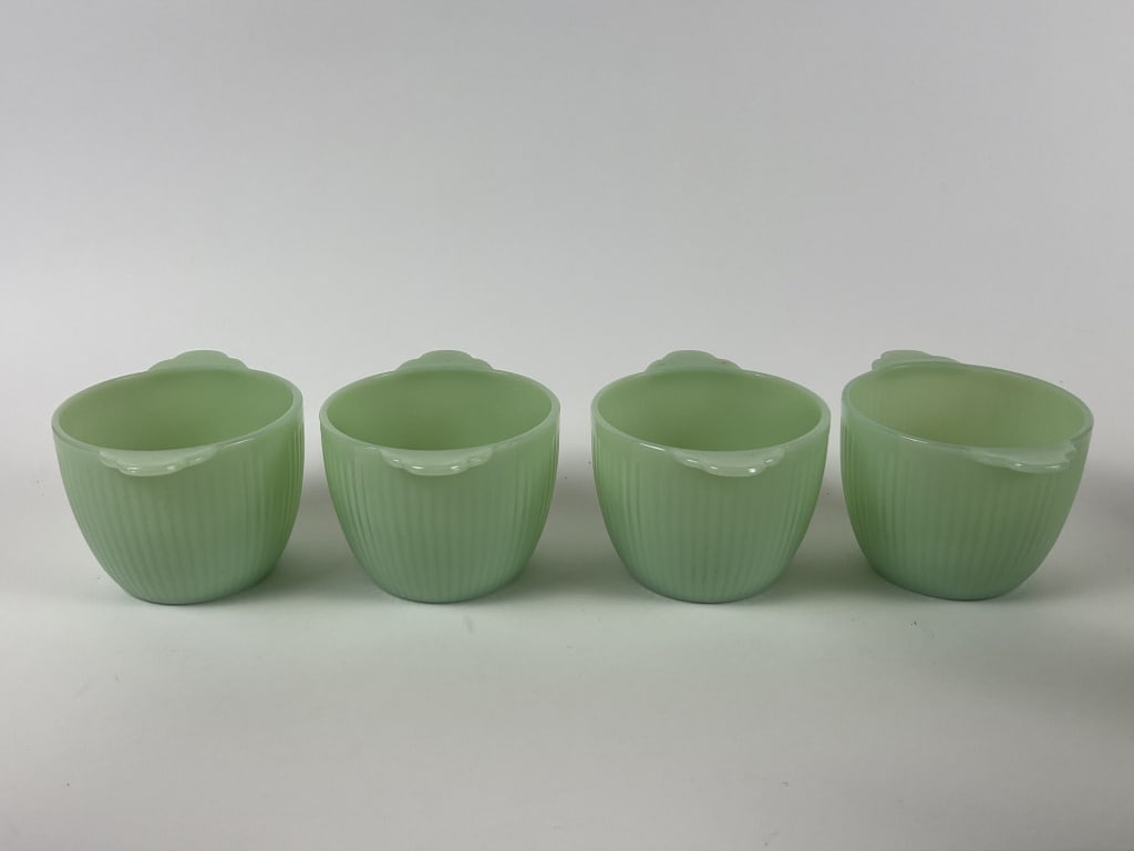 (4) Fire-King Jadeite sugar bowls (1 of 6)