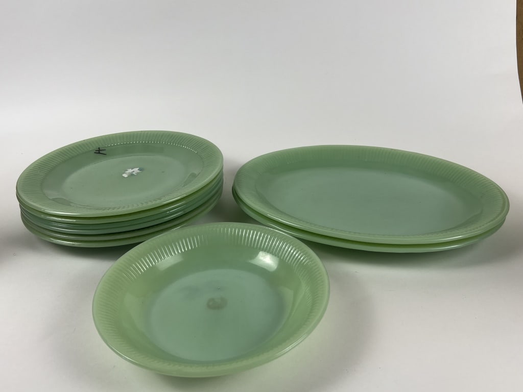 Fire-King Jadeite plate grouping (1 of 15)
