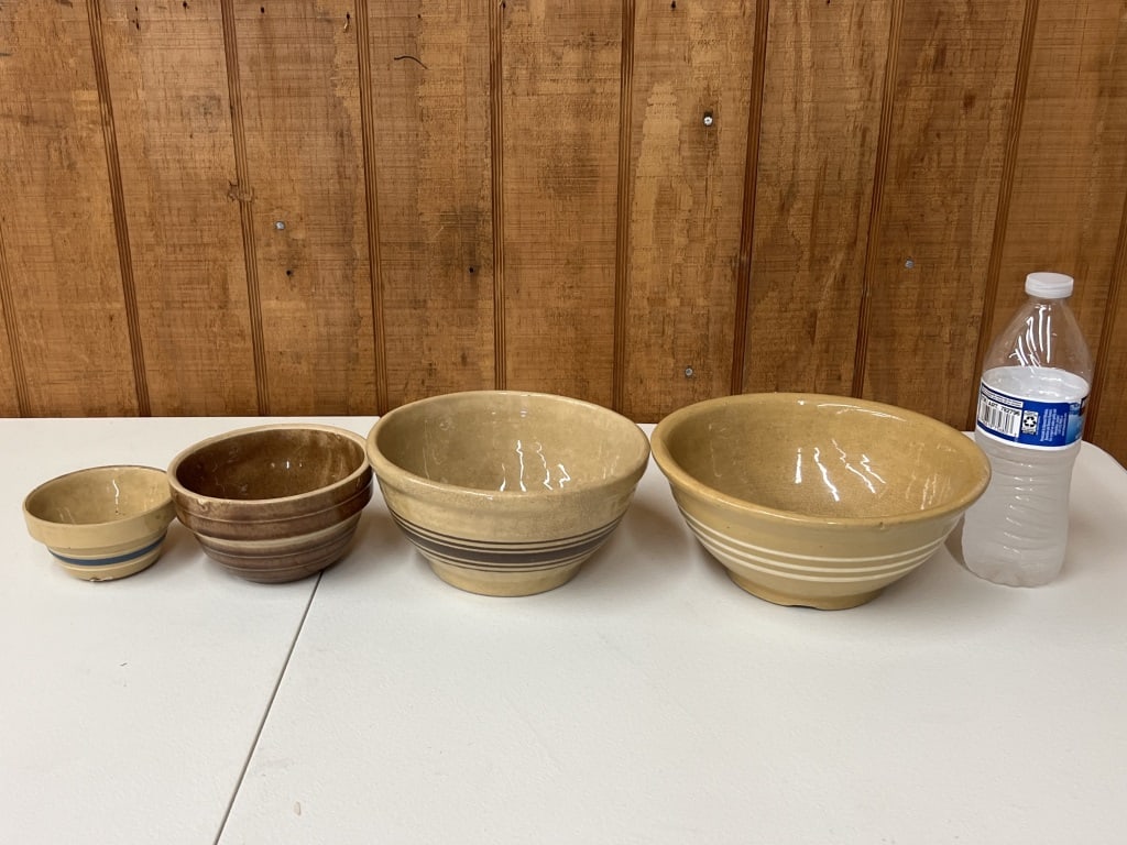 (4) Small yelloware bowls (1 of 9)