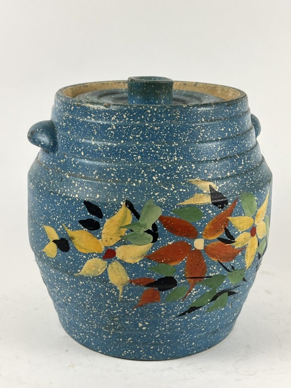 1930's stoneware crock cookie jar (1 of 7)
