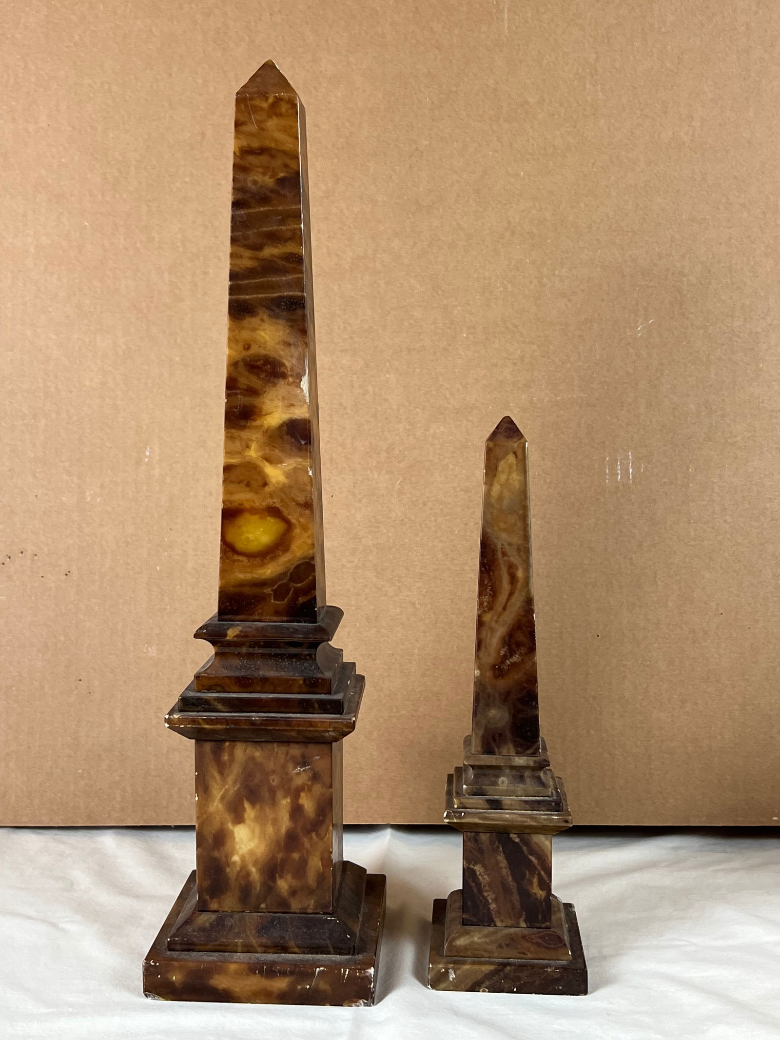 (2) Italian marble obelisks (1 of 8)