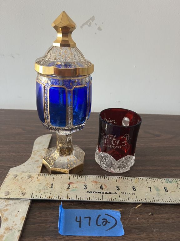 Antique cut to clear glass grouping (1 of 10)