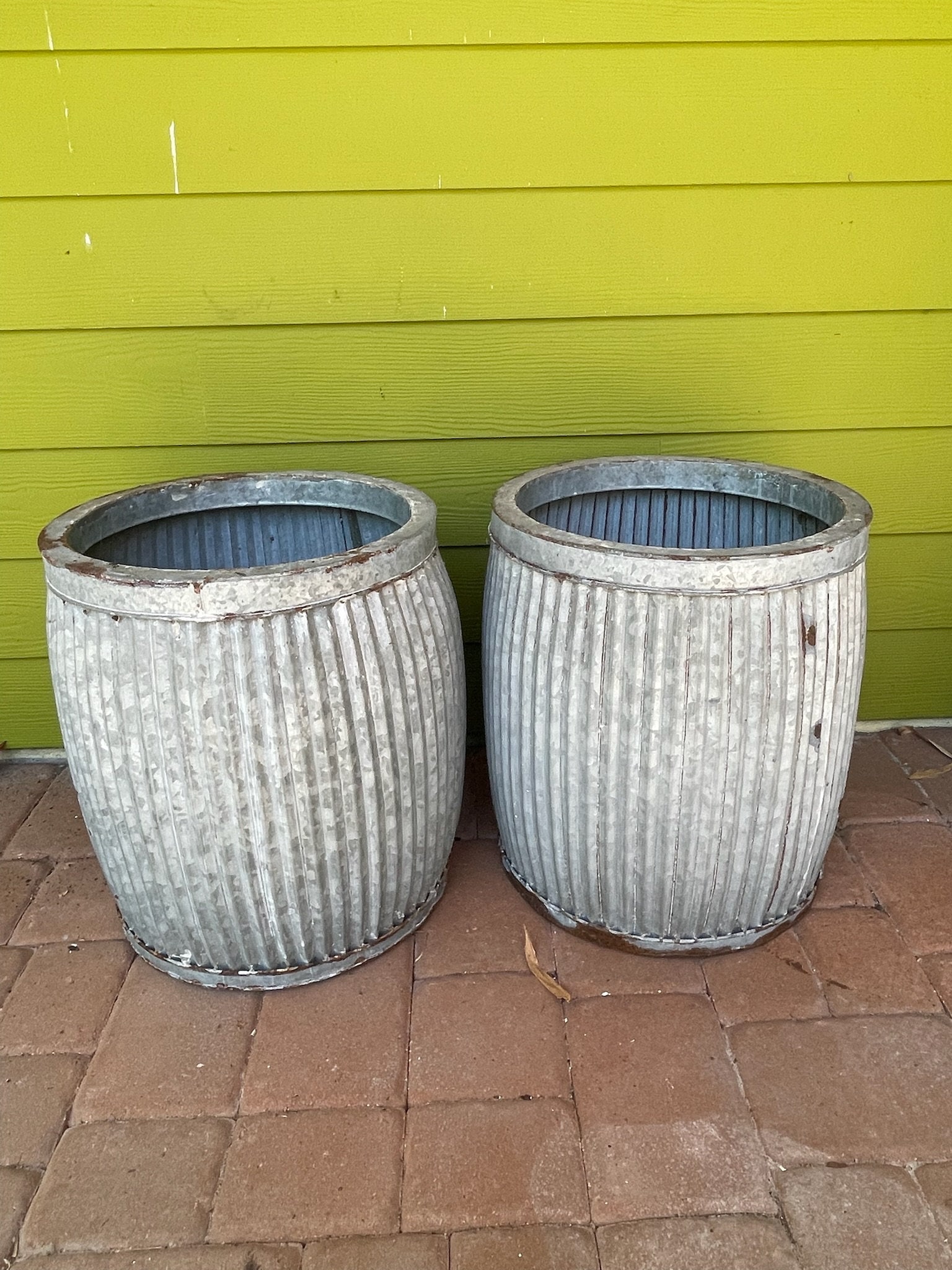 Pair of Galvanized Planters (1 of 11)