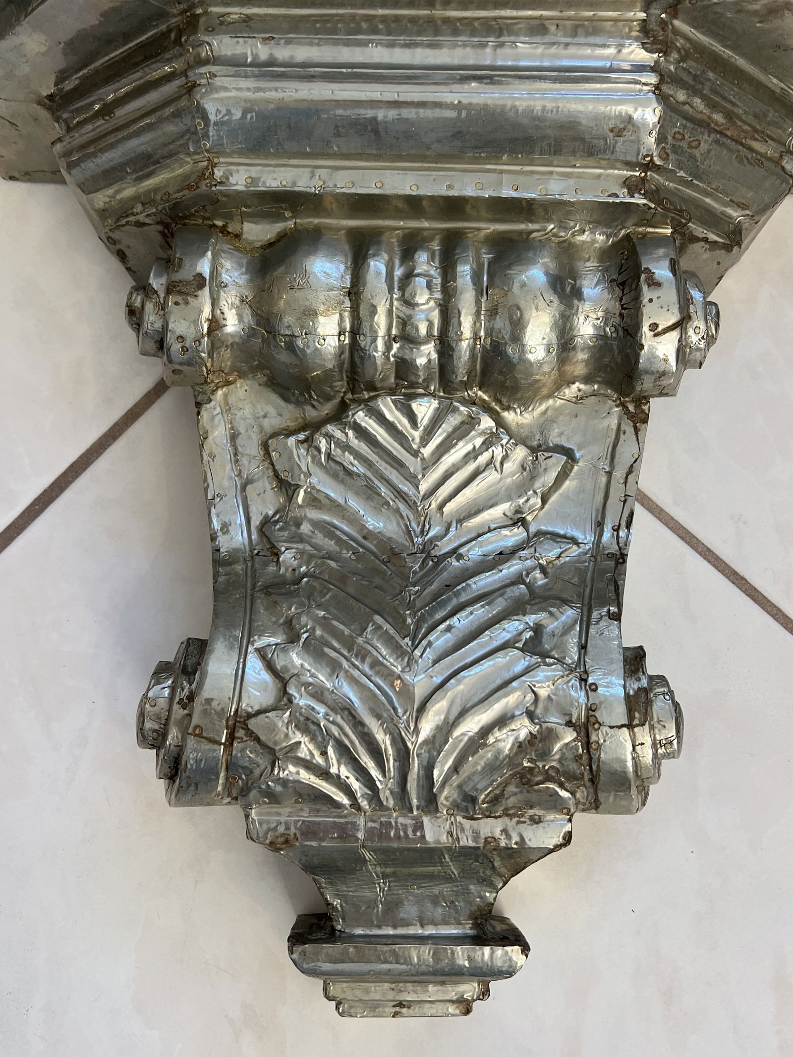 Pair of Silver Overlay or Silver Clad Corbels - 4