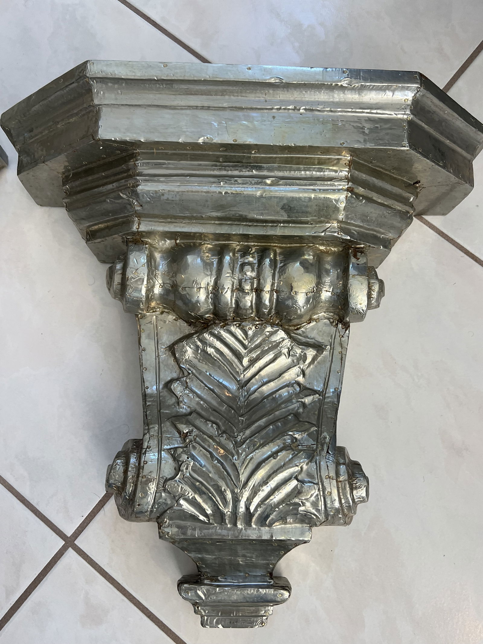 Pair of Silver Overlay or Silver Clad Corbels - 5