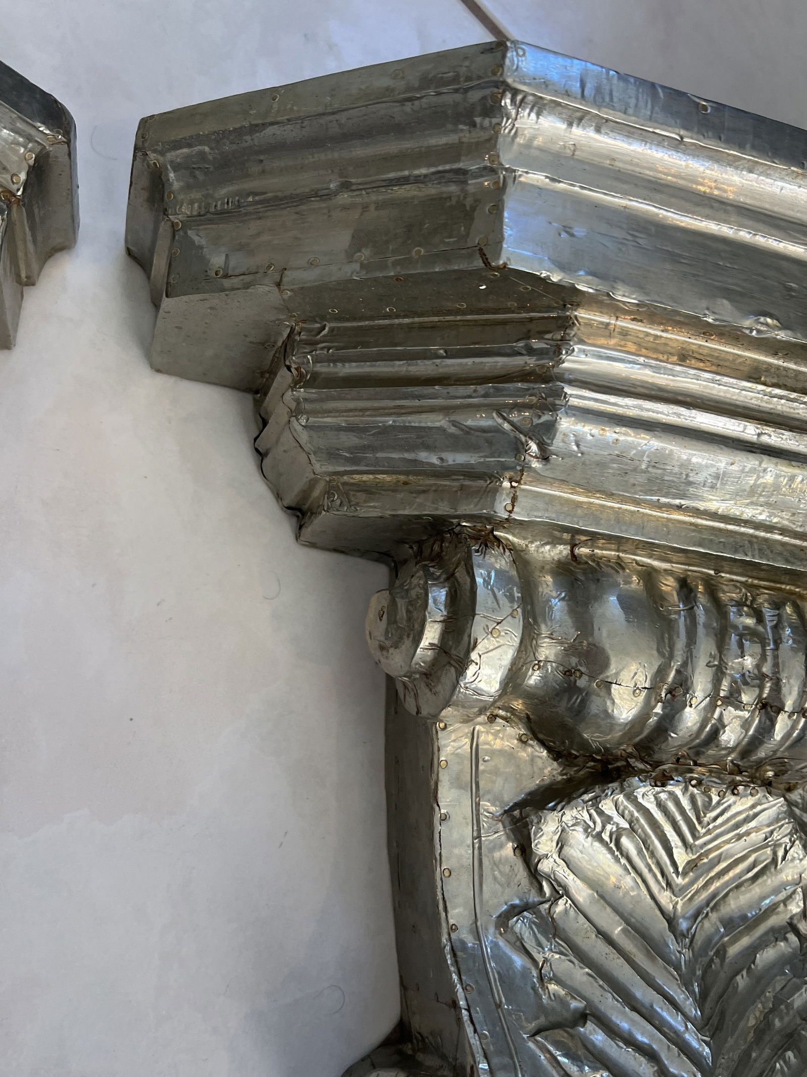 Pair of Silver Overlay or Silver Clad Corbels - 6
