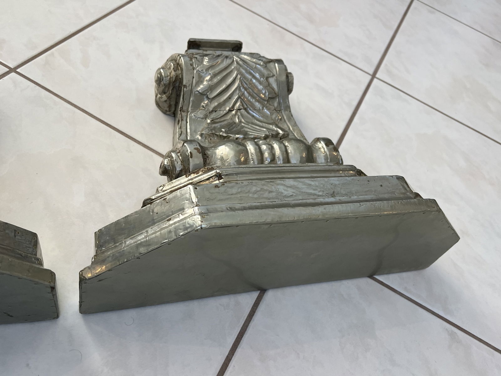 Pair of Silver Overlay or Silver Clad Corbels - 9