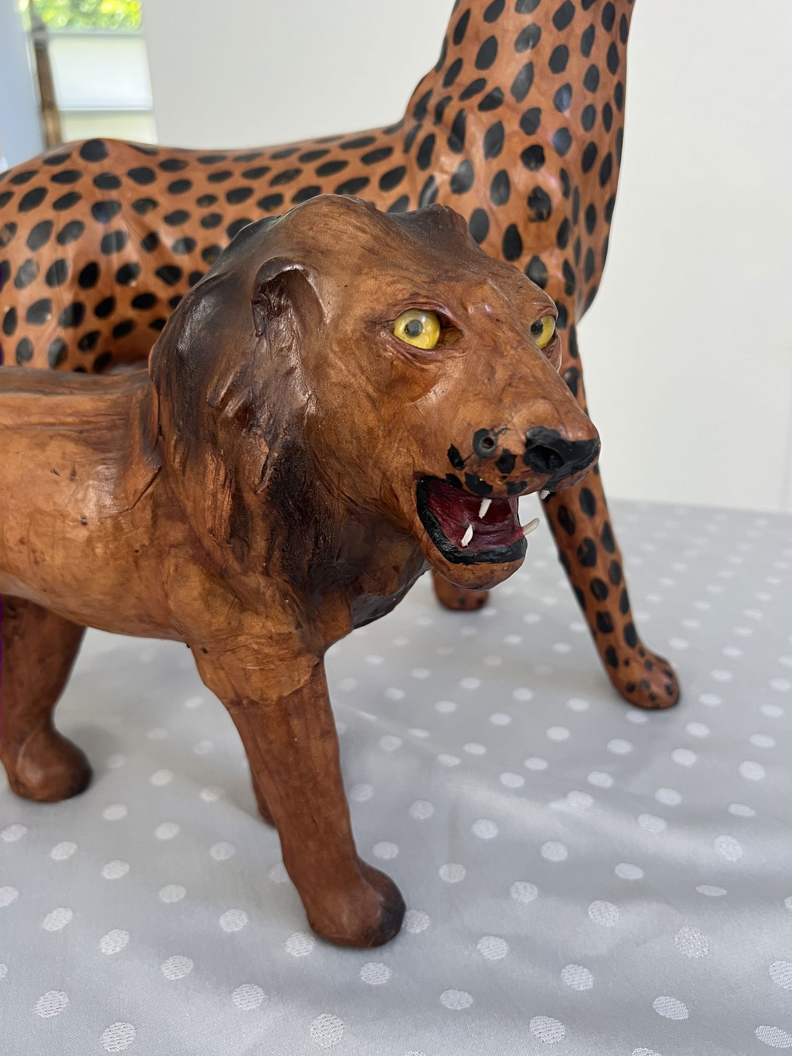 (3) Mid-Century Leather Safari Animals - 2