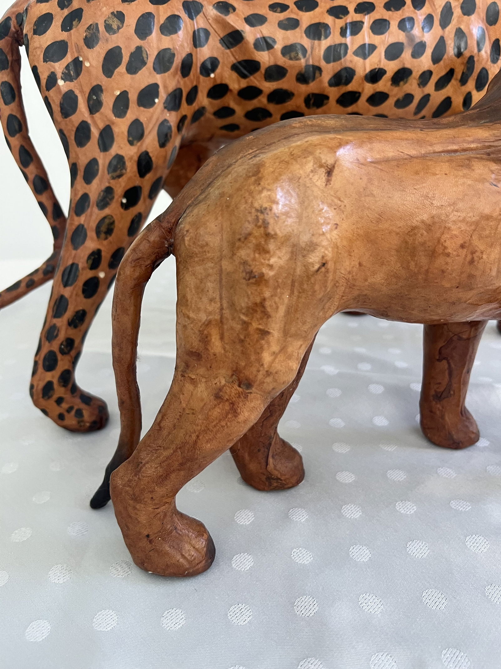 (3) Mid-Century Leather Safari Animals - 3