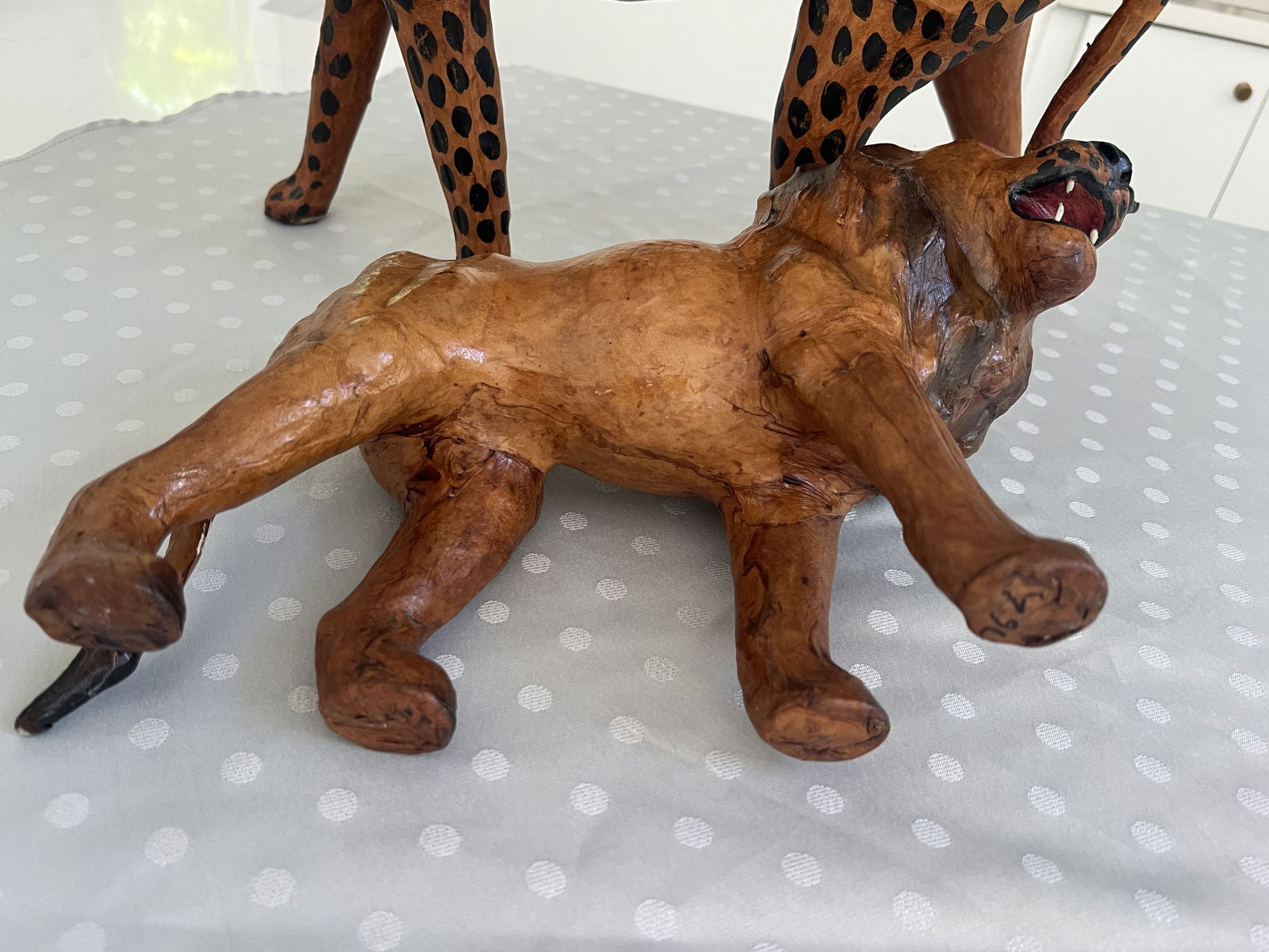 (3) Mid-Century Leather Safari Animals - 7