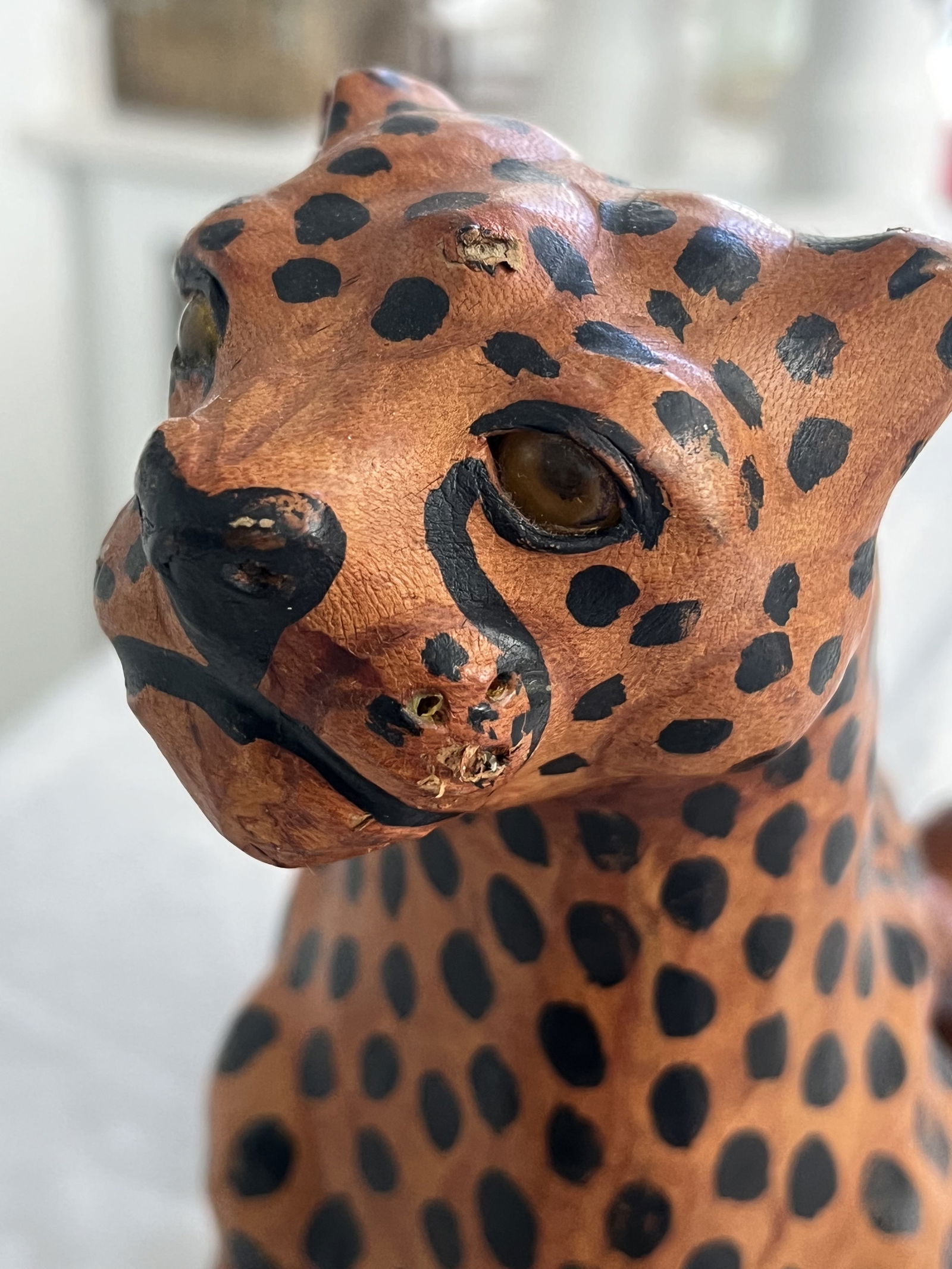 (3) Mid-Century Leather Safari Animals - 8