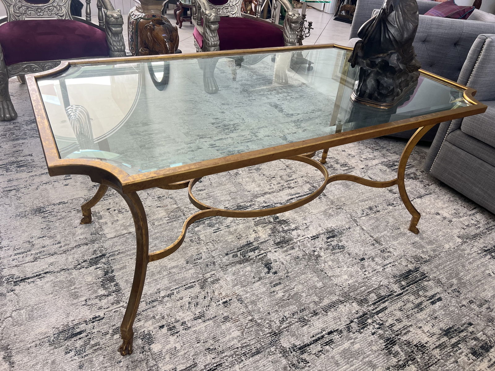 Italian Style Gold Hollywood Regency Cocktail Table (1 of 6)