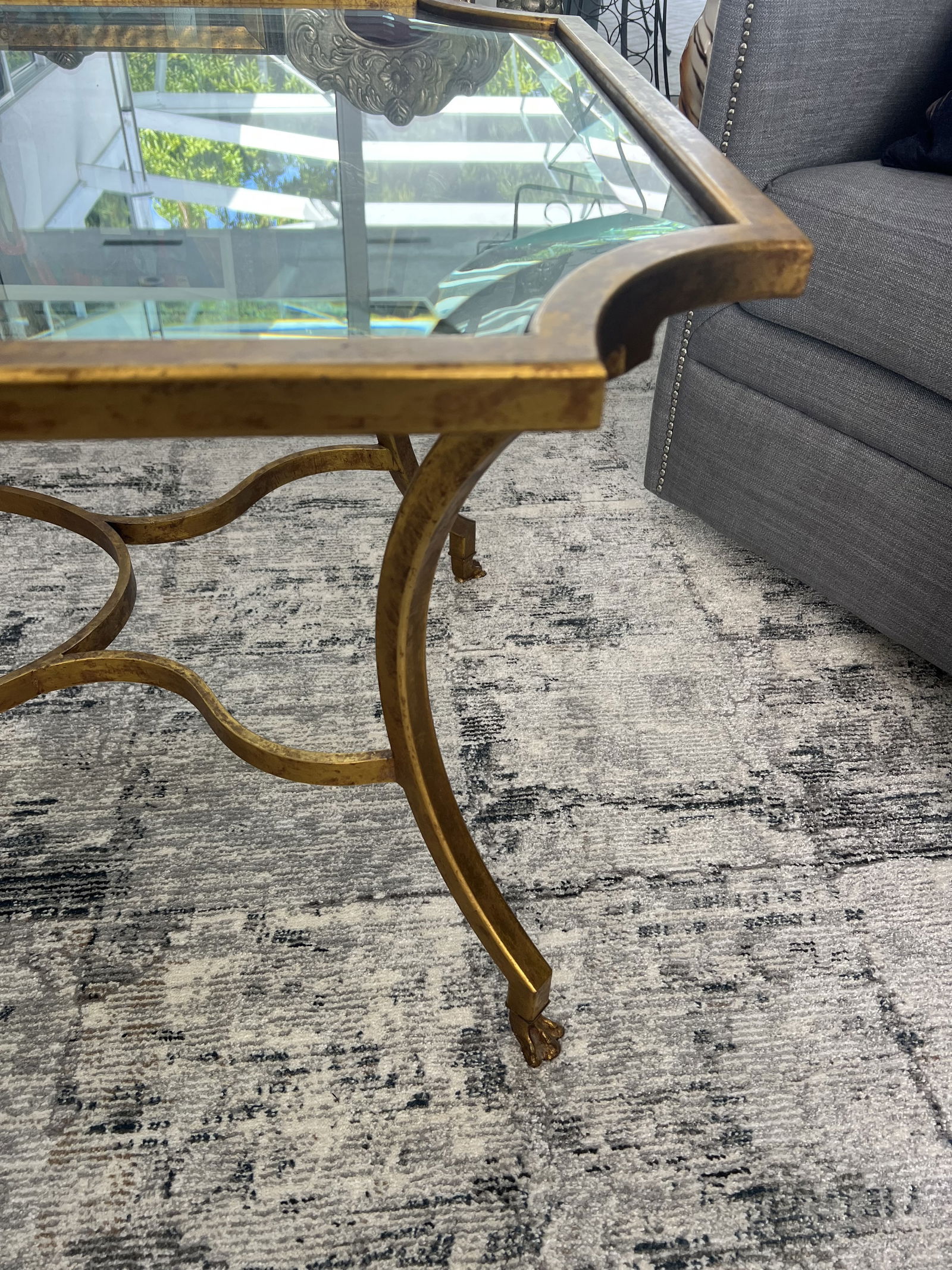 Italian Style Gold Hollywood Regency Cocktail Table - 5
