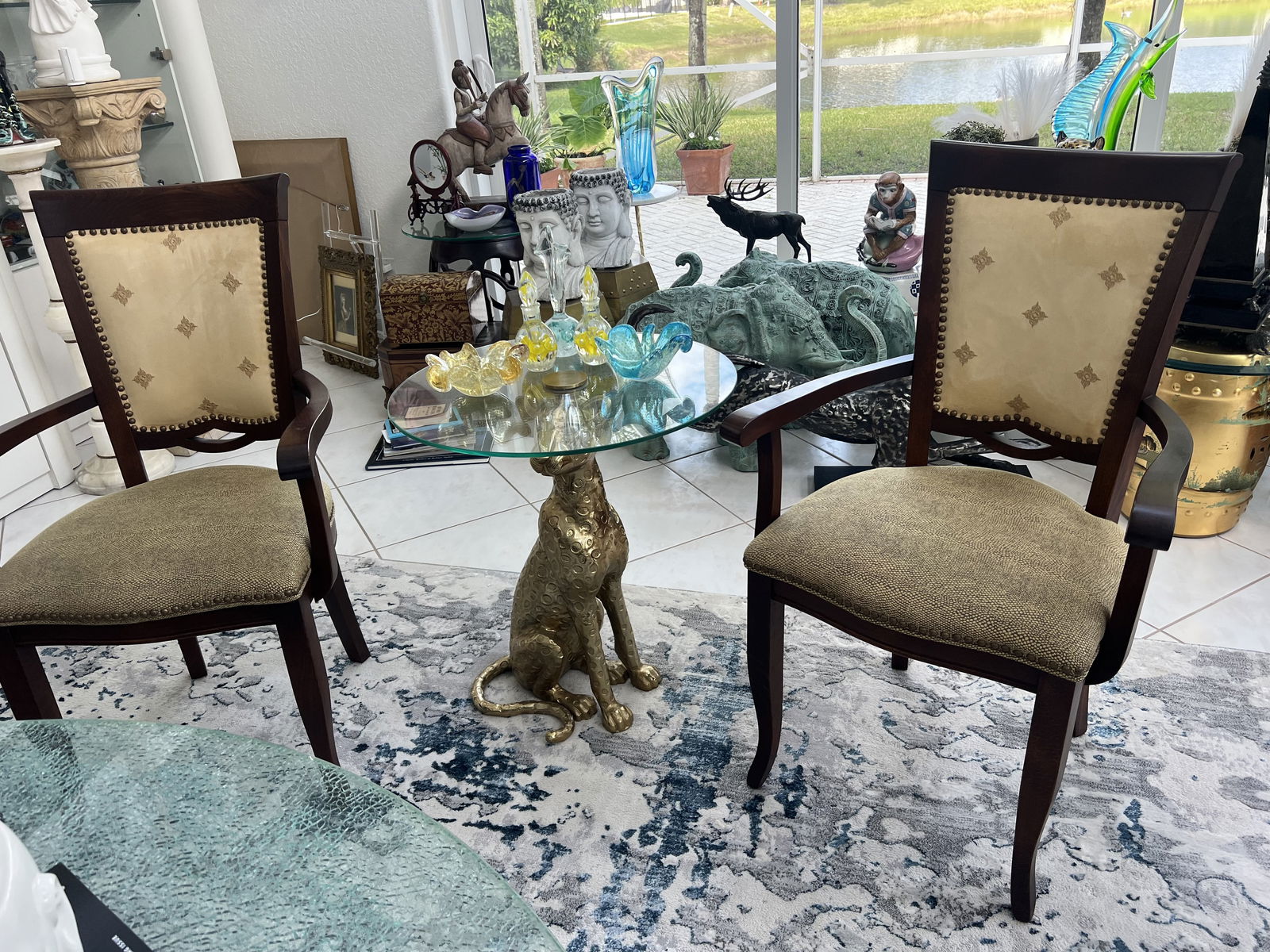 Maitland Smith Style Arm Chairs (4) (1 of 9)