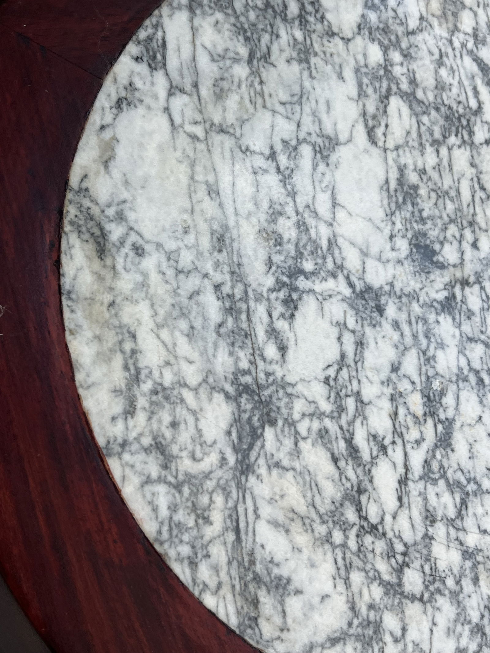 Chinese Hard Wood Marble Top Stand Barrel Stool - 3