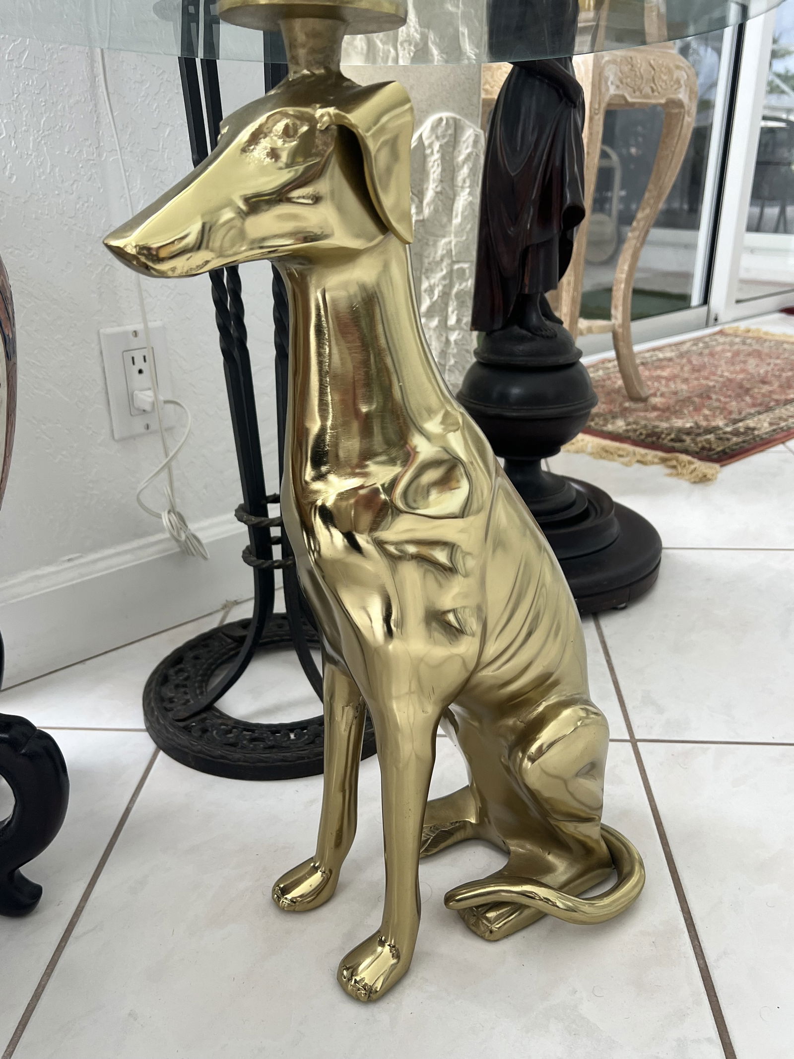 Brass Greyhound Side Table - 4