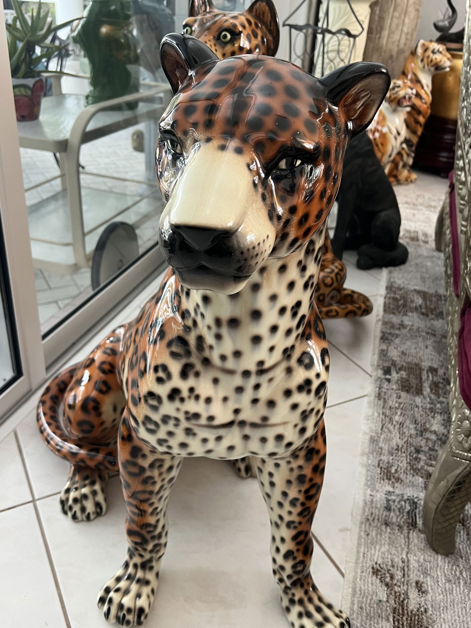 (2) Lifesize Leopard Statues - 2
