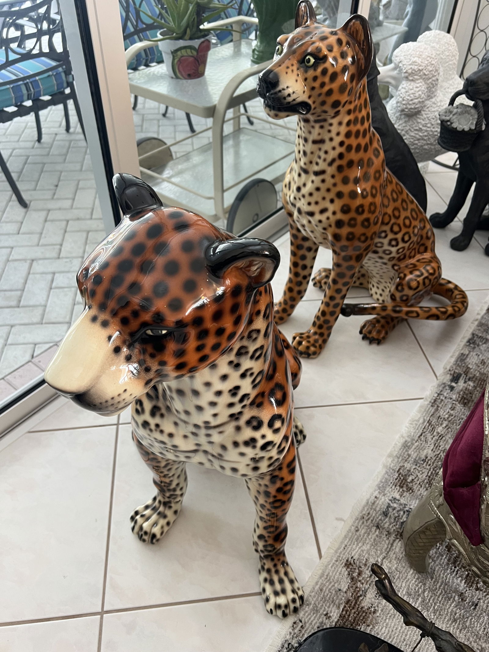 (2) Lifesize Leopard Statues - 7