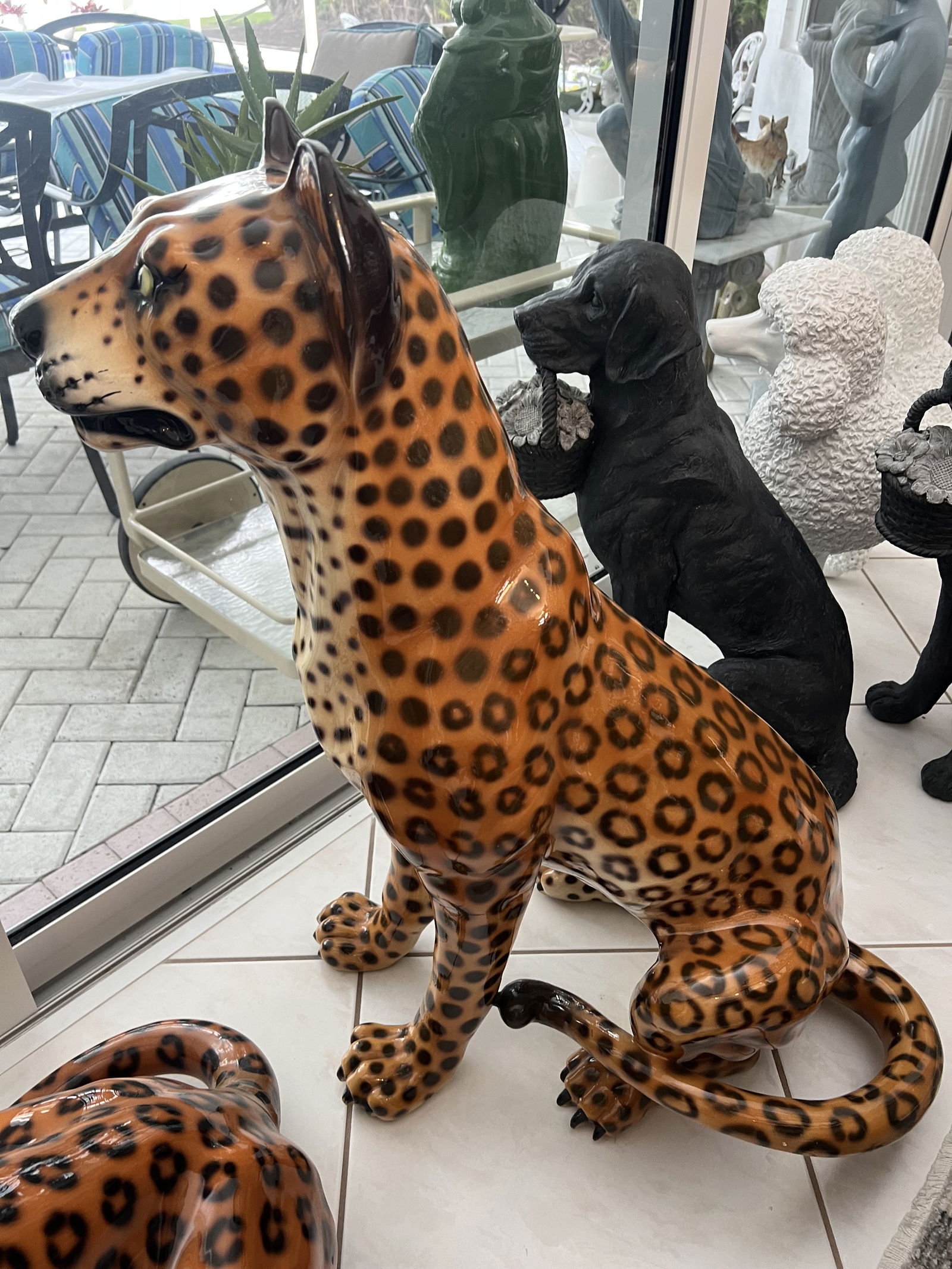 (2) Lifesize Leopard Statues - 9