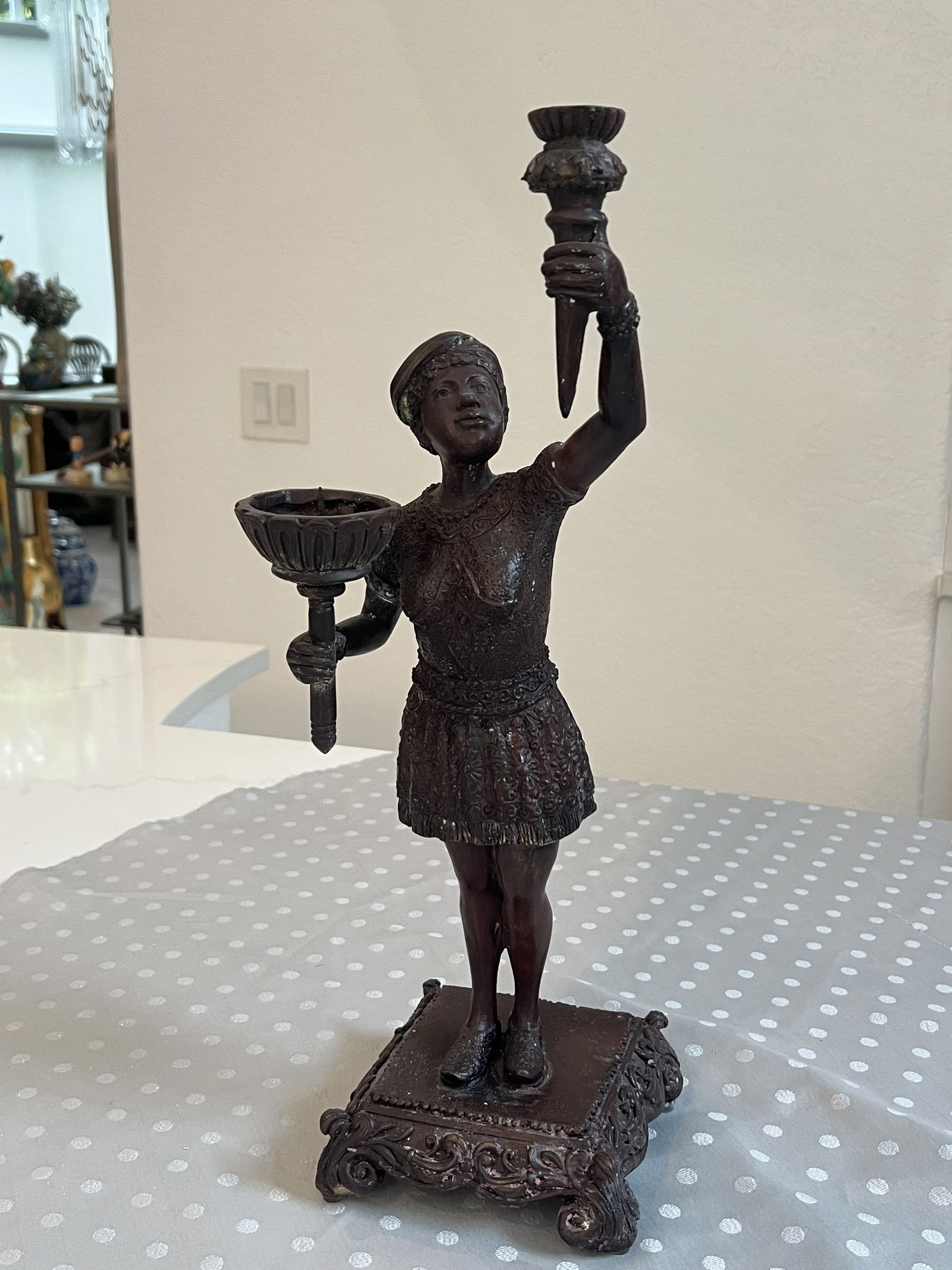 Bronze Blackmoor Figural Candle holder (1 of 7)