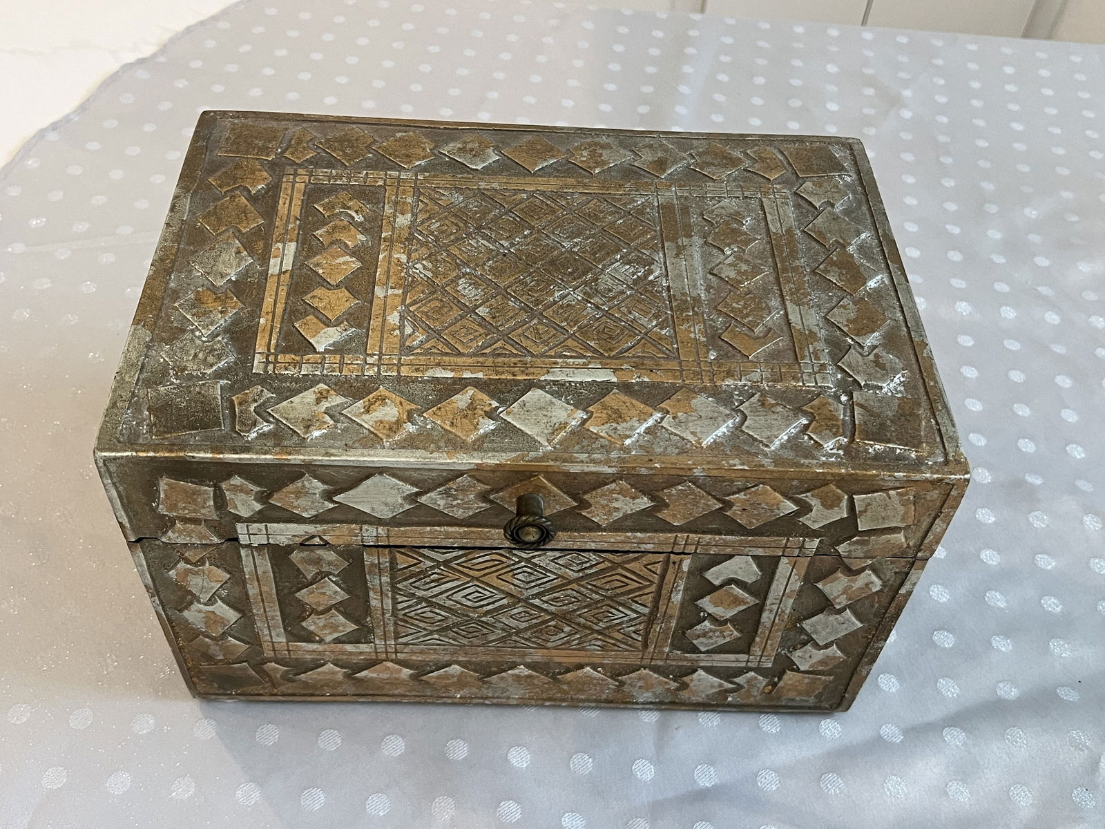 Vintage Carved Wood Box - 2