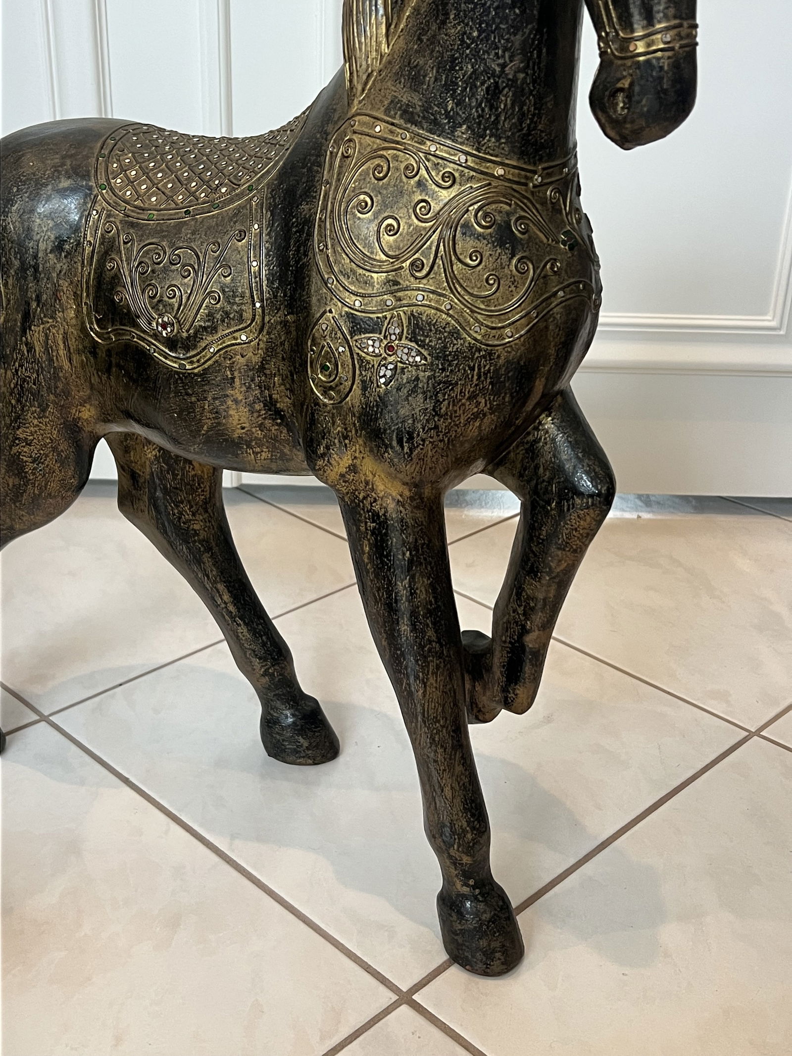 Large Carved Wooden Horse - 3