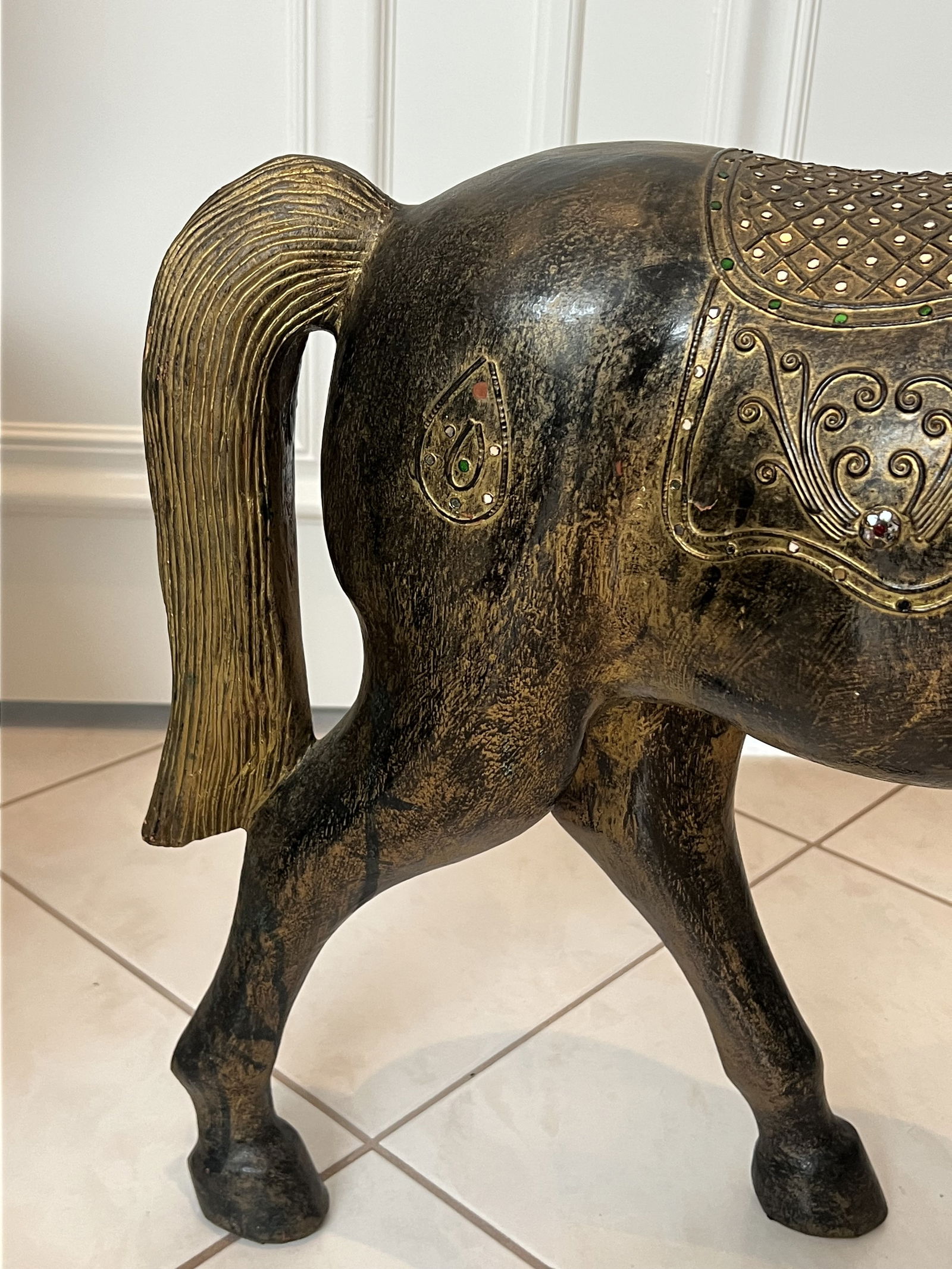 Large Carved Wooden Horse - 4