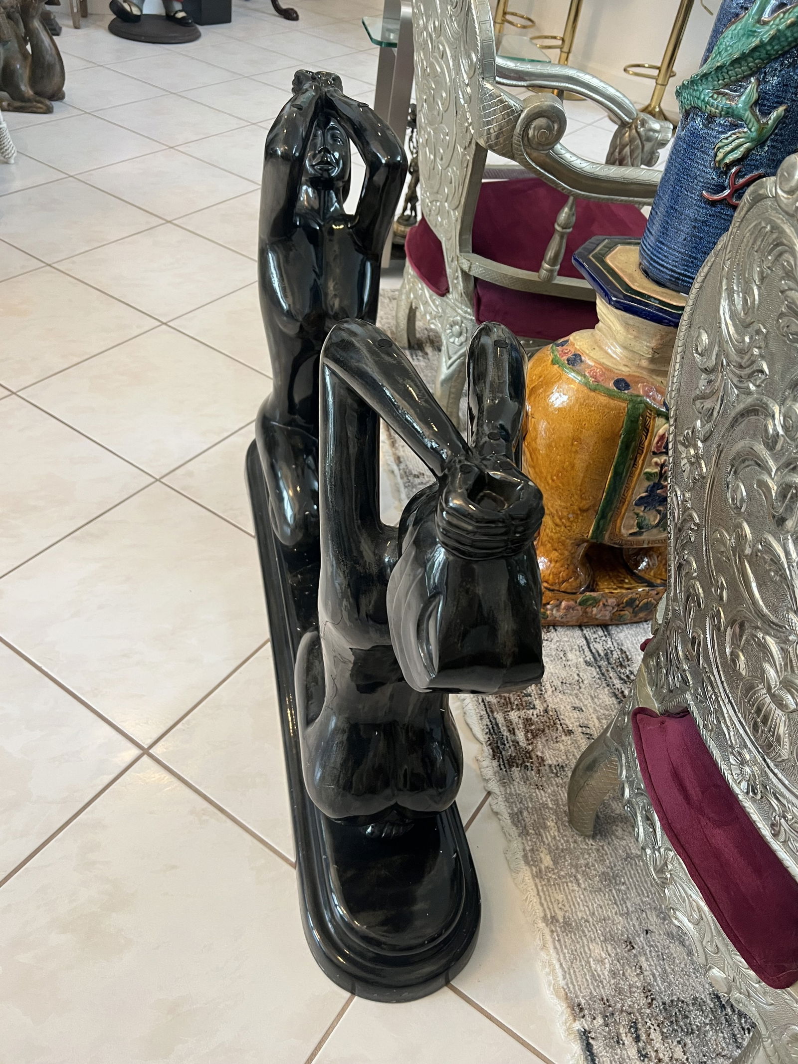 Black Art Deco Ladies Console Table - 2